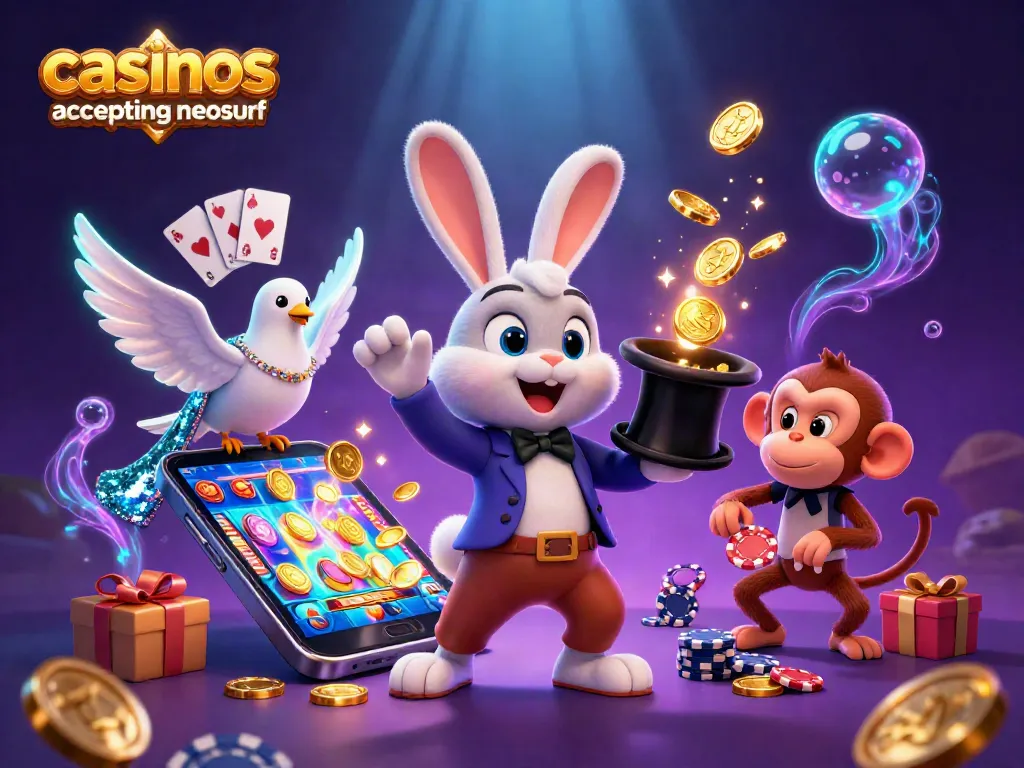 Experience the excitement of casinos accepting neosurf with a magician, dove, and monkey in vibrant 3D!
