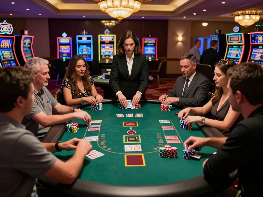 Experience thrilling gameplay at Nohu Casino with players engaged at a vibrant blackjack table