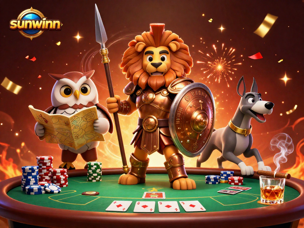 sunwinn mang đến trải nghiệm đánh bài sống động với hình ảnh vui nhộn và chi tiết