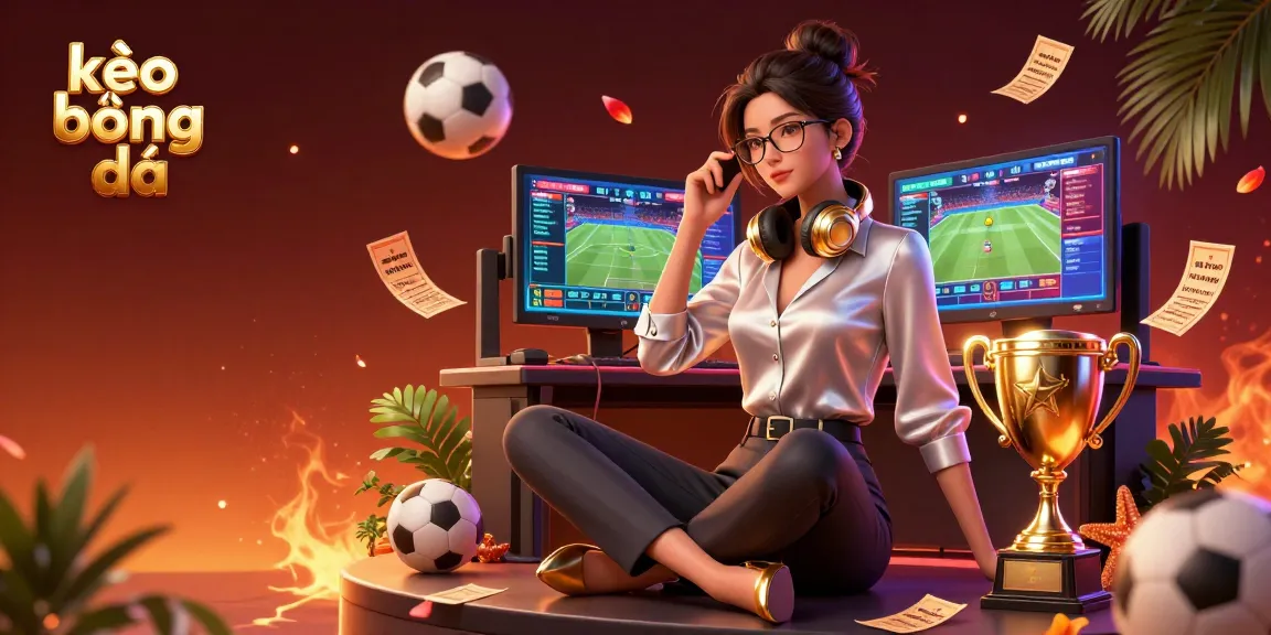 Engage with kèo bóng đá strategies at a high-tech gaming setup featuring sports betting elements.