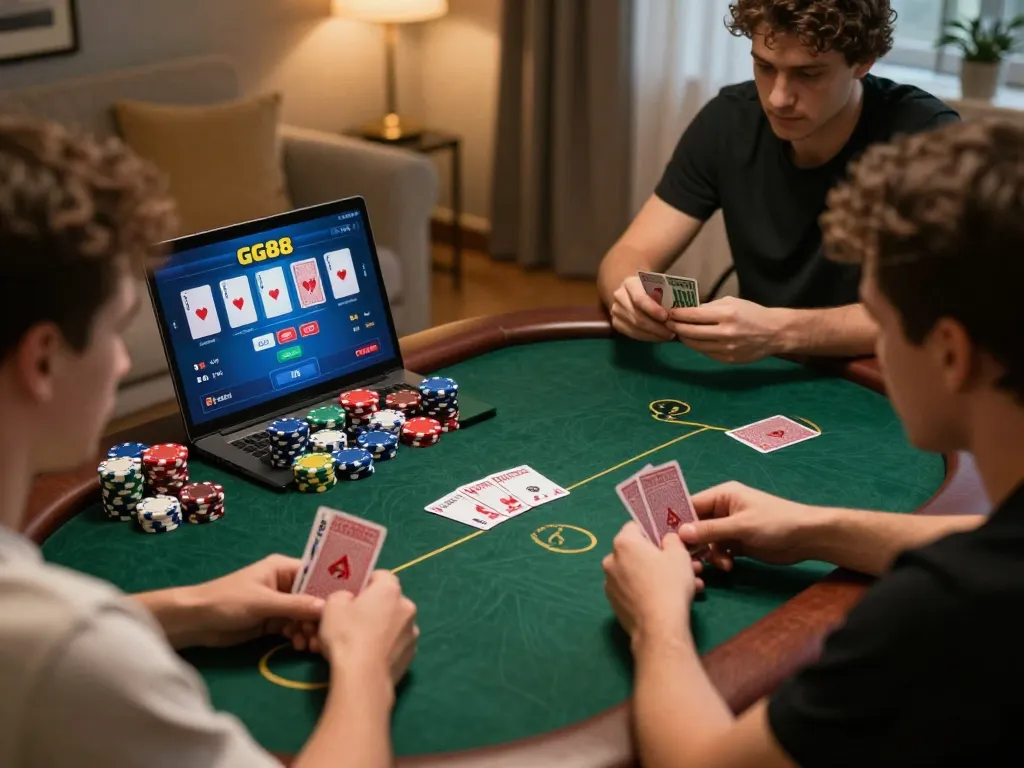 Players engaging in an exciting GG88 online poker game, showcasing strategy and fun.