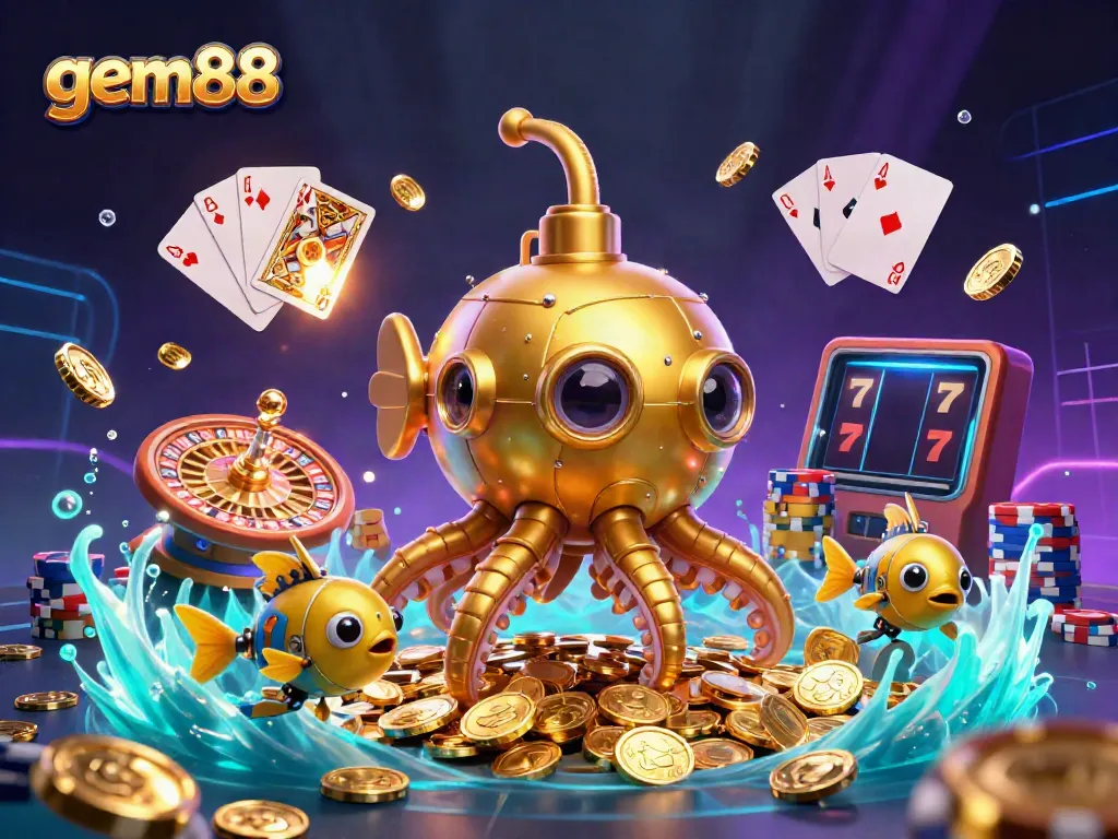 Experience the excitement of gem88 online gambling with dynamic game elements, golden coins, and immersive visuals.