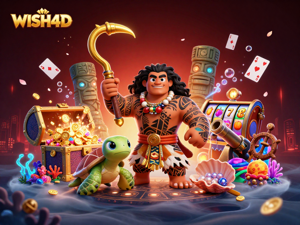 WISH4D offers a thrilling underwater adventure with vibrant characters and explosive treasures in a casino setting.