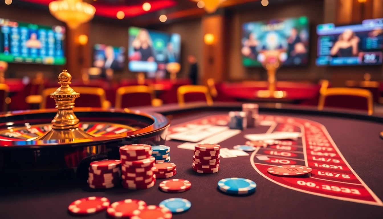 Players enjoying exciting gambling at https://kbbet.tech/ with vibrant casino elements and engaging atmosphere.