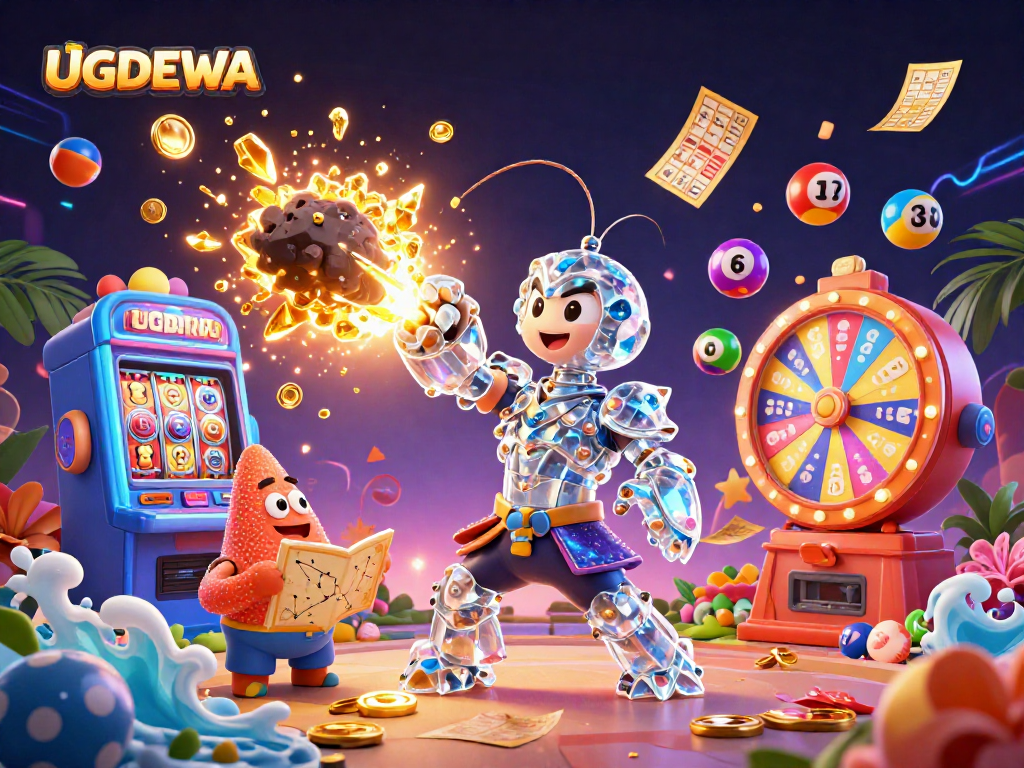 Experience exciting gaming with UGDEWA's vibrant slot machines and dynamic lottery elements.