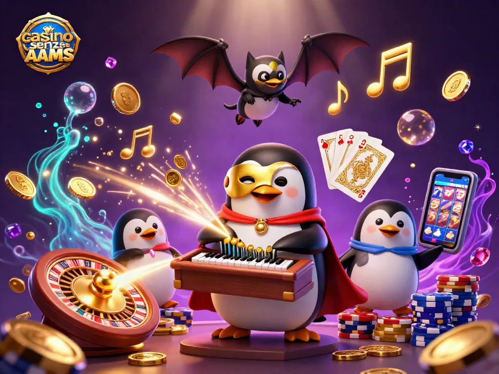 Scopri il mondo dei casino senza AAMS con la nostra illustrazione 3D intrisa di avventura e scoperte.