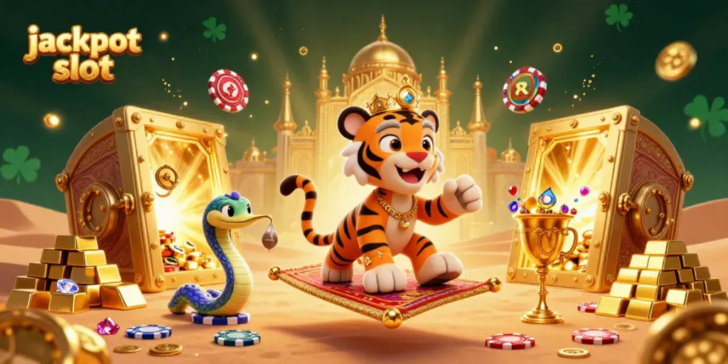 Spin the jackpot slot with rich treasures and magical adventure in a vibrant casino world.
