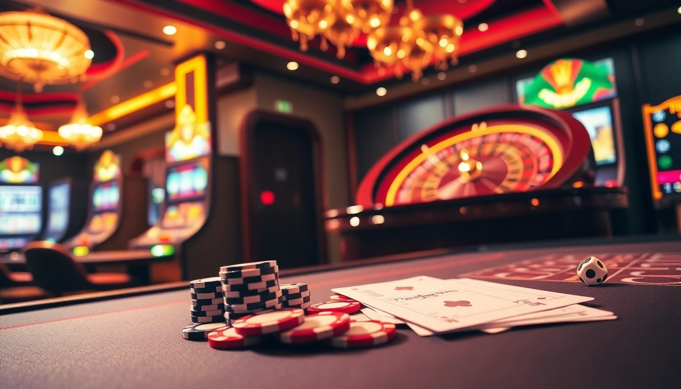 Experience the luxury of say88 casino with shining poker chips and vibrant gaming tables.