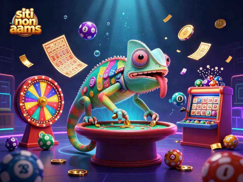 Gioca nei siti non aams con l'enorme camaleonte proprietario del casinò circondato da elementi di gioco