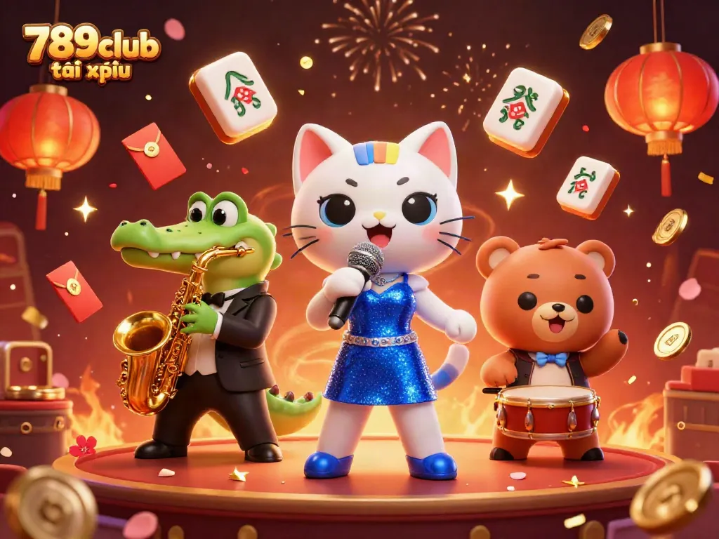 Engage in thrilling gameplay with 789club tài xỉu while colorful elements enhance the lively casino atmosphere.