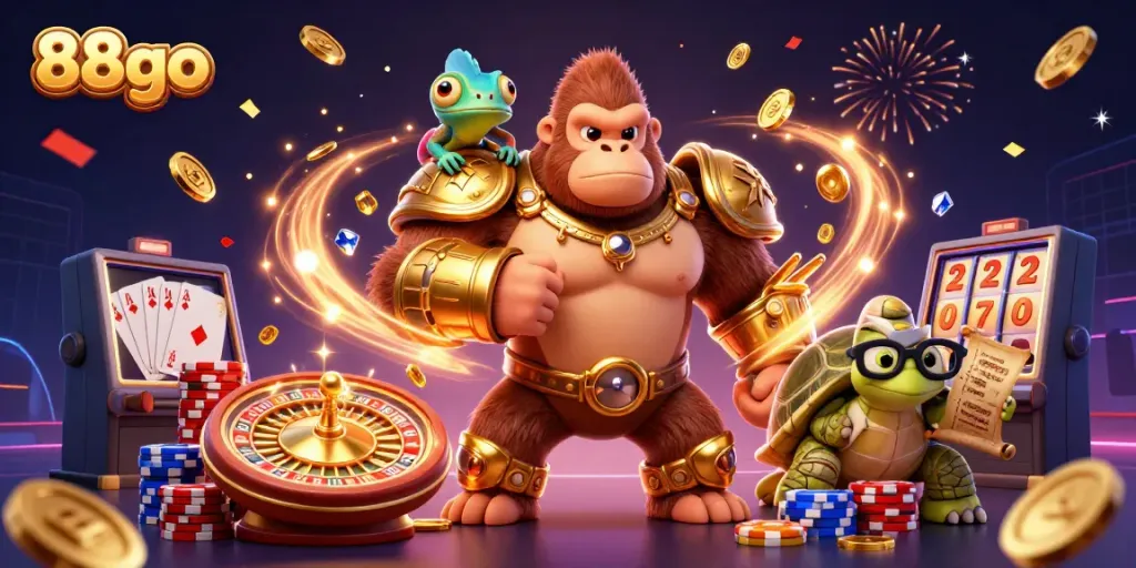 Engage with thrilling casino action featuring 88go amidst dazzling visual elements.