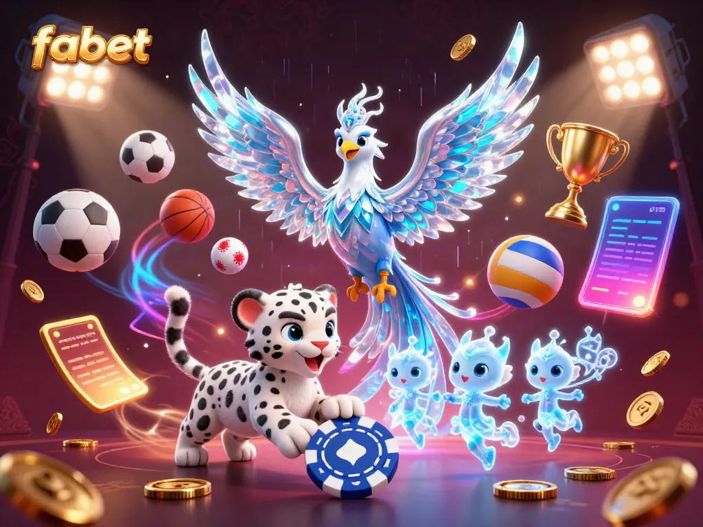 Engaging illustration of fabet casino game adventures with a dynamic 3D scene filled with action and excitement.
