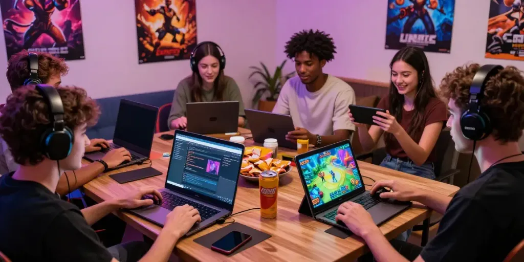 Bermain game online di EMON777 dengan teman-teman dalam suasana menyenangkan.