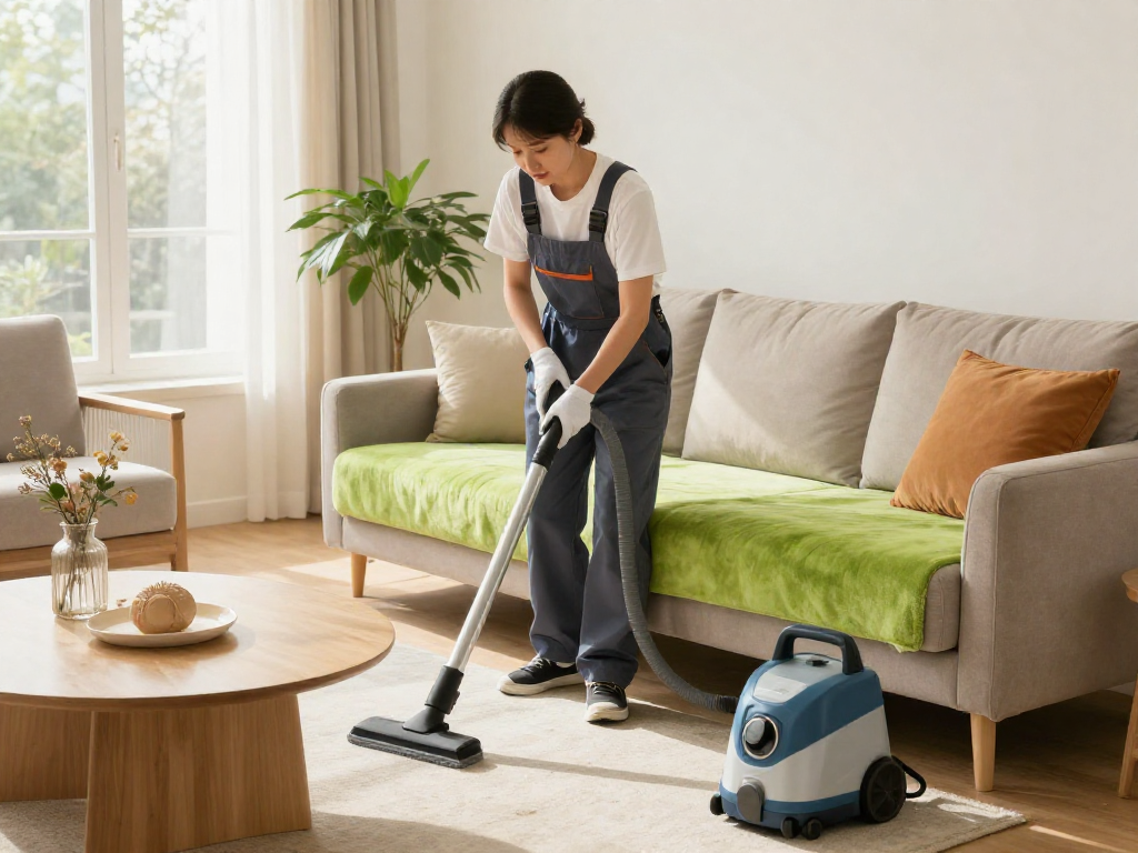 Profesjonalne pranie tapicerki w Wrocławiu przez Panda Cleaner, widok czystego sofy i przytulnego wnętrza.