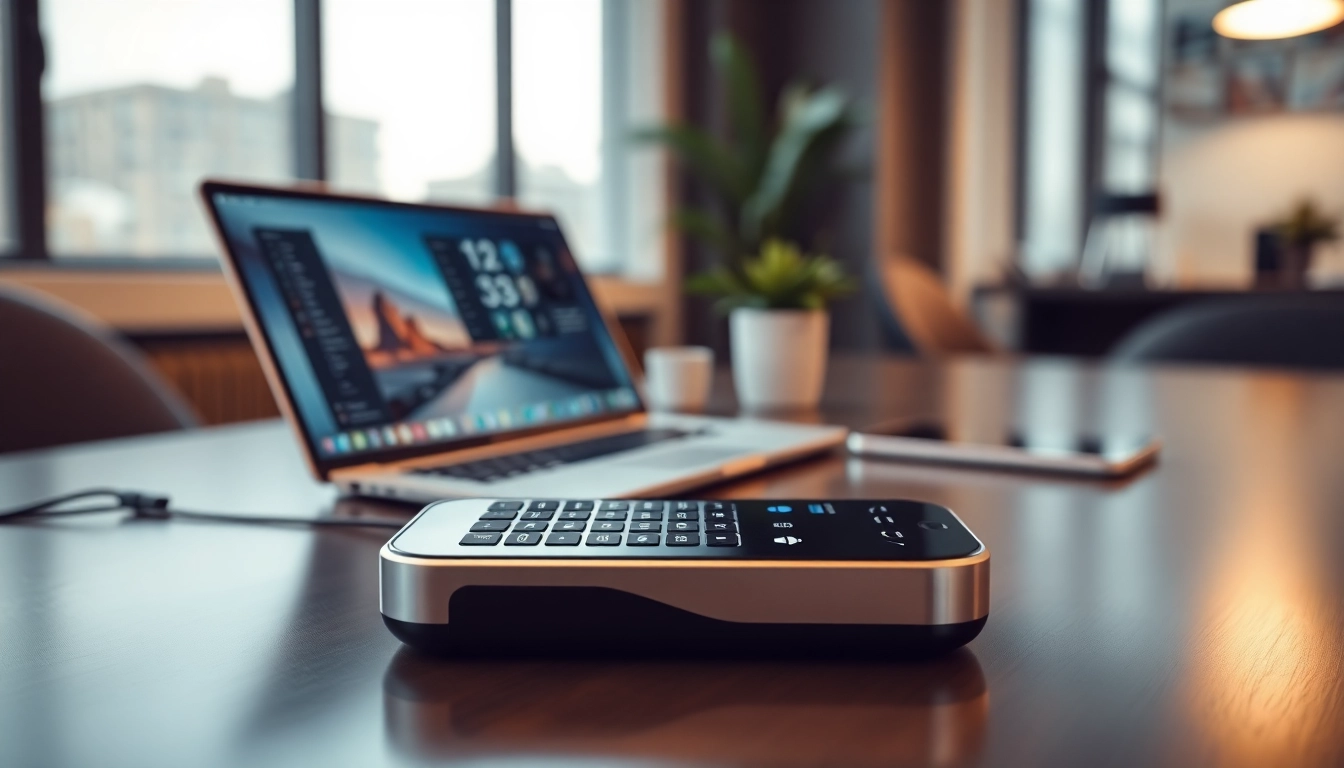 Phonelocker in a modern workspace showcasing its sleek design and digital interface.