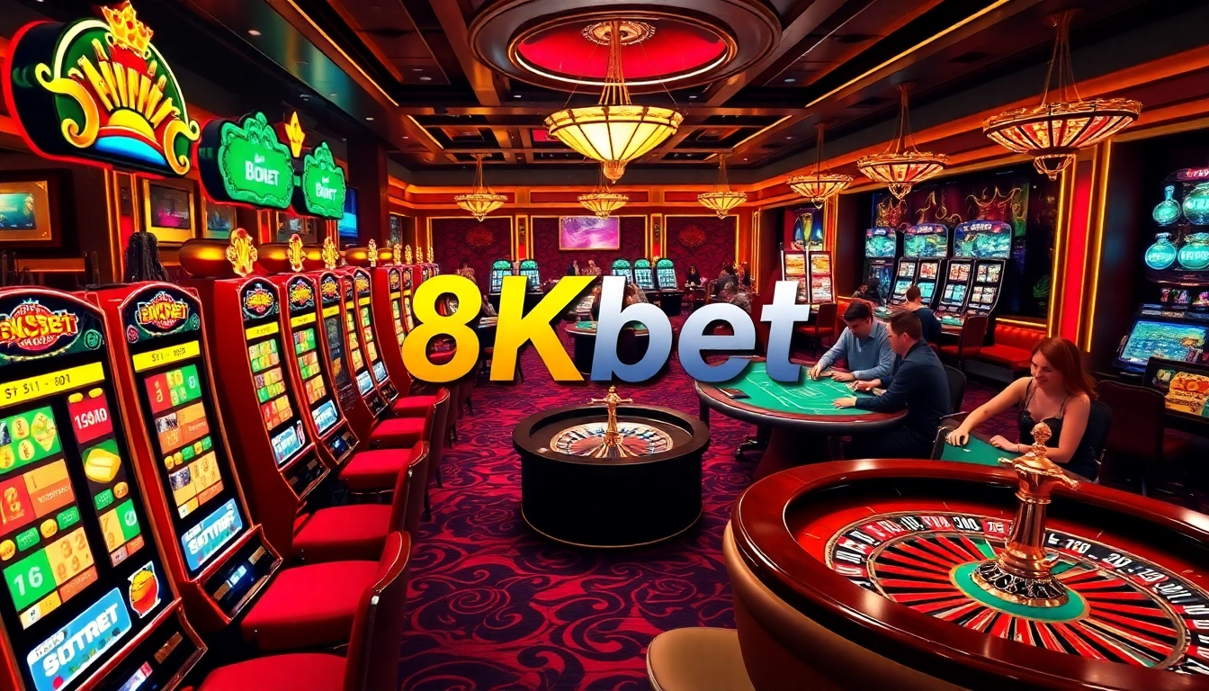 Experience thrilling online gaming at 8kbet with vibrant casino tables and enticing betting interfaces.