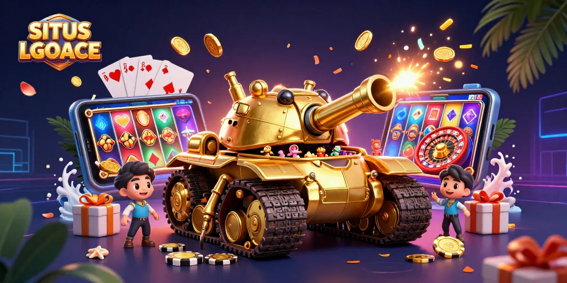 SITUS LGOACE showcases an engaging casino scene with dynamic gaming elements and vibrant colors.