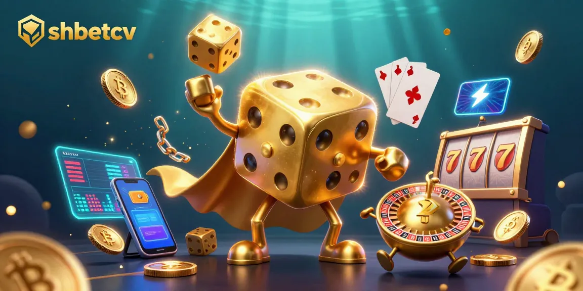 Experience shbetcv's vibrant casino gaming with golden dice, NFT cards, and crypto elements.