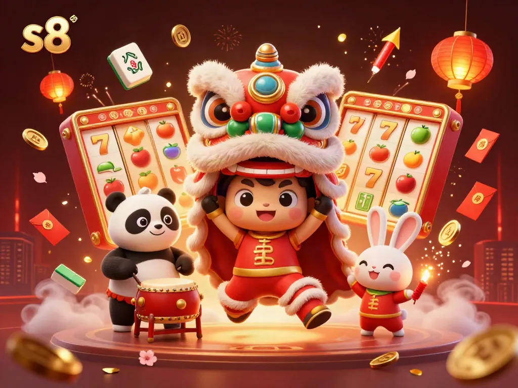 Join the excitement at s8 with a lion dance, lucky slots, and a festive atmosphere!