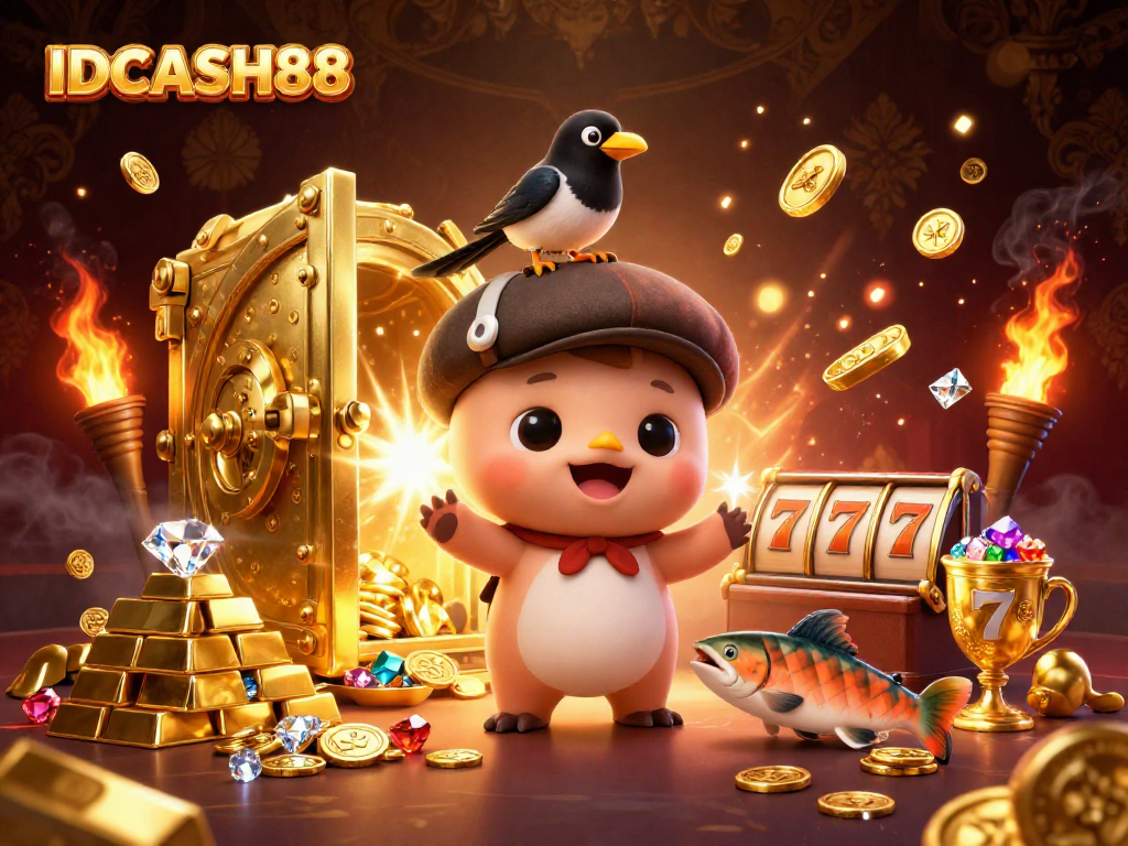 Engage with IDCASH88 as Nessie and friends explore a golden treasure vault scene.
