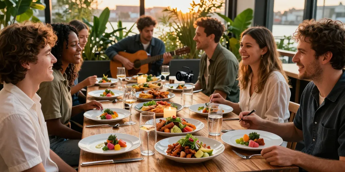 Friends enjoying exquisite ROKOK88 dishes at River City Restaurant.
