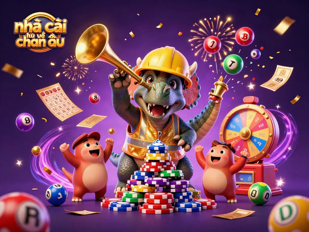 Khám phá nhà cái đến từ châu âu với hình ảnh vui nhộn của khủng long và các trò chơi xổ số thú vị!