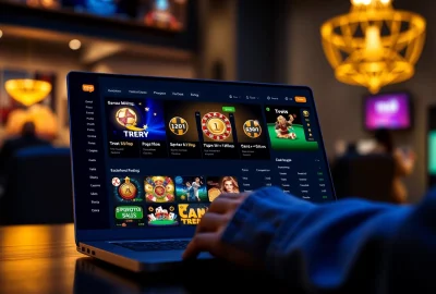 Engaging user experience on TPTP online betting platform with vibrant colors and casino game options.